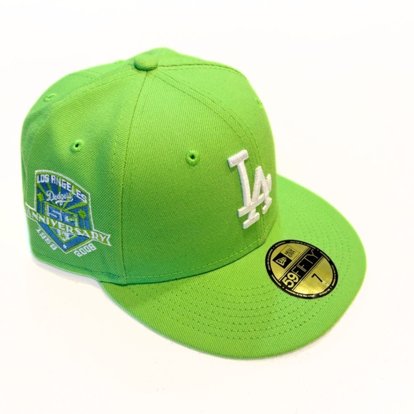 LA Dodgers 50th Anniversary 59Fifty New Era Green Cap Fitted Size 7 - Picture 1 of 5